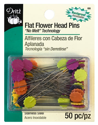 Dritz - Flat Flower Head Pins 50 pc - #68 - Bright