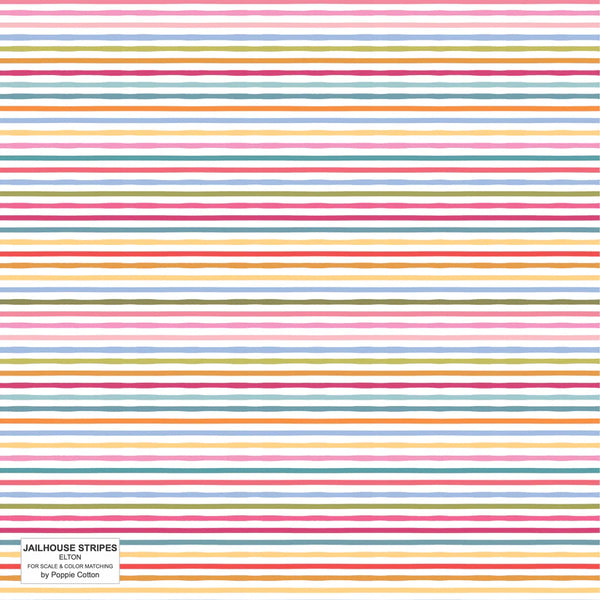 Poppie Cotton Jailhouse Stripes JS24280 Elton Multi By The Yard