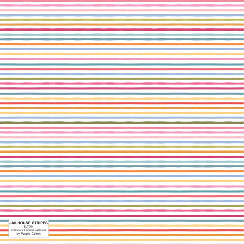 Poppie Cotton Jailhouse Stripes JS24280 Elton Multi By The Yard