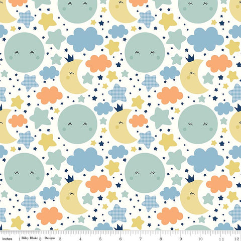 Riley Blake Love You To The Moon F18270 Multi Nighttime FLANNEL By The Yard