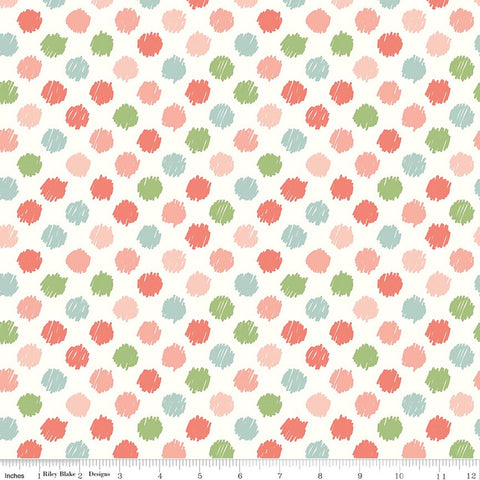 Riley Blake Love You To The Moon F18274 White Dots FLANNEL By The Yard