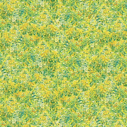 Timeless Treasures - Impression CD4197 Yellow Brush Floral Texture By The Yard