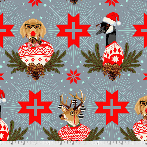 Free Spirit Holiday Homies FNTP001 Blue Spruce Buck Buck Goose FLANNEL By The Yard