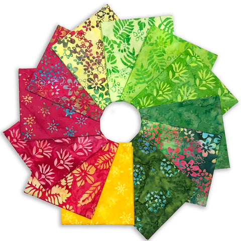 Anthology Batik Pre-Cut 12 Piece Fat Quarter Bundle - Bright Summer