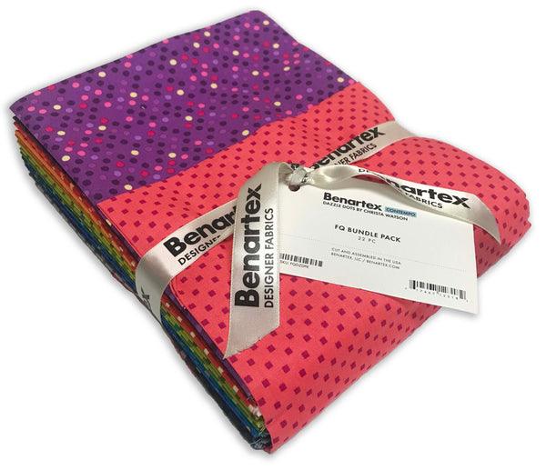 Benartex Pre-Cut 22 Piece Fat Quarter Bundle - Dazzle Dots