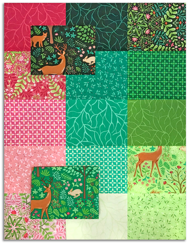 Benartex Pre-Cut 17 Piece Fat Quarter Bundle - FQFFFPK - Flora & Fauna ...