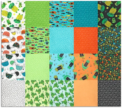 Matt's Benartex Pre-Cut 20 Piece Fat Quarter Bundle  - Frogtastic