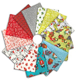 Benartex Pre-Cut 14 Piece Fat Quarter Bundle - FQMEOPK - Meowy Christmas