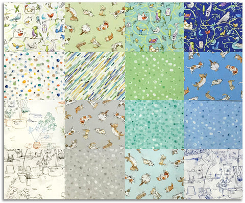 Clothworks Pre-Cut 16 Piece Fat Quarter Bundle - What Friends Are For