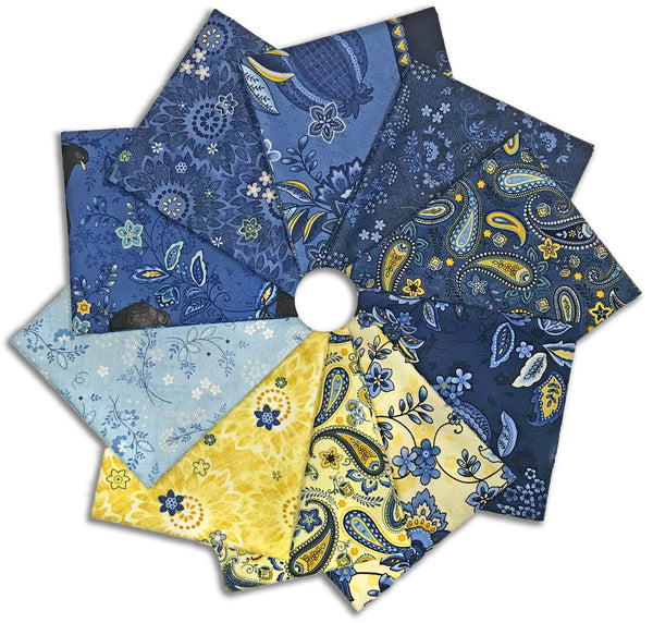 Matt's Pre-Cut Henry Glass & Co. 10 Piece Fat Quarter Bundle  - Blackbirds Calling