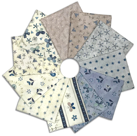 Matt's Pre-Cut Henry Glass & Co. 11 Piece Fat Quarter Bundle - Butterflies And Blooms