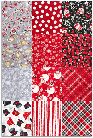 Matt's Pre-Cut Henry Glass & Co. 12 Piece Fat Quarter Bundle - Snow Crew