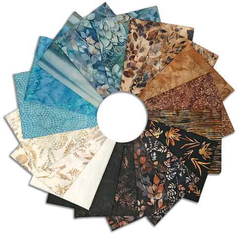 Hoffman Bali Batiks Pre-Cut 18 Piece Fat Quarter Bundle - Driftwood Dance