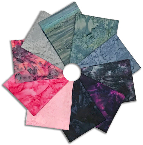 Matt's Hand-Cut Hoffman Batiks Pre-Cut 10 Piece Fat Quarter Bundle - Hidden Gems