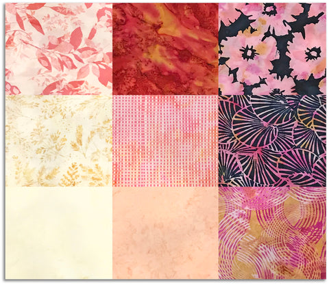 Hoffman Bali Batiks Pre-Cut 9 Piece Fat Quarter Bundle - Tea Time