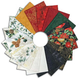 Matt's Hand-Cut 19 Piece Fat Quarter Bundle - Hoffman Metallic - Christmas Splendor