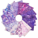 Hoffman Batiks Pre-Cut 16 Piece Fat Quarter Bundle - Luscious Lavender