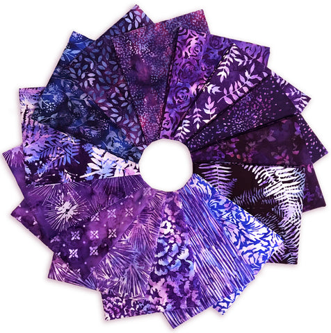 5” Peacock Kona Cotton Fabric Shapes 42pc by Kona Cotton