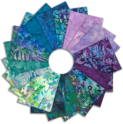 Matt's Hand-Cut Hoffman Batiks Pre-Cut 20 Piece Fat Quarter Bundle - Fresh Meadow