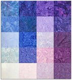 Matt's Pre-Cut 20 Piece Fat Quarter Bundle - Hoffman Watercolor Batiks - Iris Garden