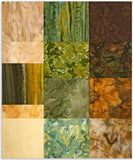 Matt's Pre-Cut 13 Piece Fat Quarter Bundle - Hoffman Watercolor Batiks - Forest Walk