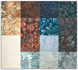 Matt's Hand-Cut Hoffman Batiks Pre-Cut 16 Piece Fat Quarter Bundle - Driftwood