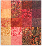 Matt's Hand-Cut Hoffman Batiks Pre-Cut 20 Piece Fat Quarter Bundle - Garnet Glow