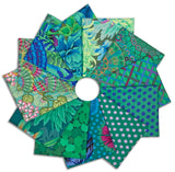 Matt's Pre-Cut Kaffe Fassett 12 Piece Fat Quarter Bundle - Green Meadows