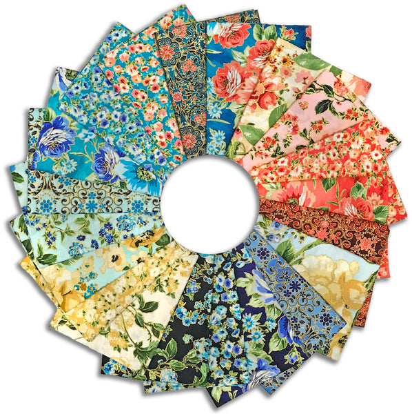 Kaufman Pre-Cut 20 Piece Fat Quarters 2161 20 - Decadent Garden