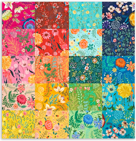 Kaufman Artisan Batiks Vorgeschnittene 20-Teilige Fat Quarters 2136 20 – Weit Entfernte Blumen