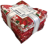 Kaufman Pre-Cuts 15 Piece Fat Quarter Bundle - 2140 15 - Holiday Flourish: Festive Finery - CANDY CANE