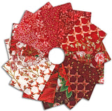 Kaufman Pre-Cuts 15 Piece Fat Quarter Bundle - 2140 15 - Holiday Flourish: Festive Finery - CANDY CANE