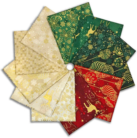 Matt's Pre-Cut Kaufman 11 Piece Fat Quarter Bundle - Traditional Trimmings