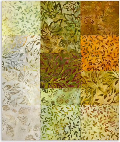 Kaufman Artisan Batiks, Vorgeschnittene 13-Teilige Fettviertel – Herbsthimmel – Butterscotch