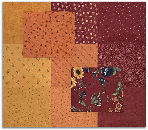 Matt's Hand-Cut Moda/Kansas Troubles 11 Piece Fat Quarter Bundle  - Daisy Lane - CARNATION