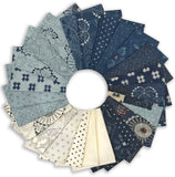 Moda Pre-Cut 24 Piece Fat Quarter Bundle - Indigo Blooming