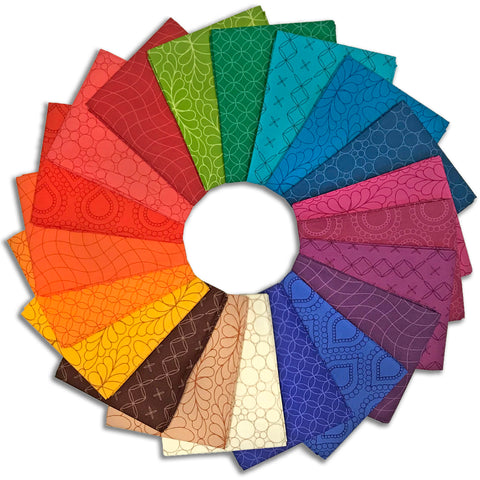 Moda Pre-Cut 20 Piece Fat Quarter Bundle - 45042AB - Rainbow Spice
