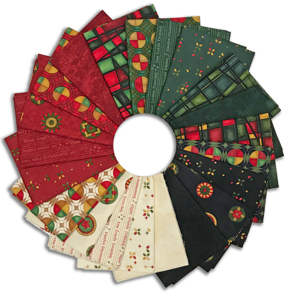 Moda Fabric Kit Moda Pre-Cut 22 Piece Fat Quarter Bundle - Twelve Days – Jordan Fabrics