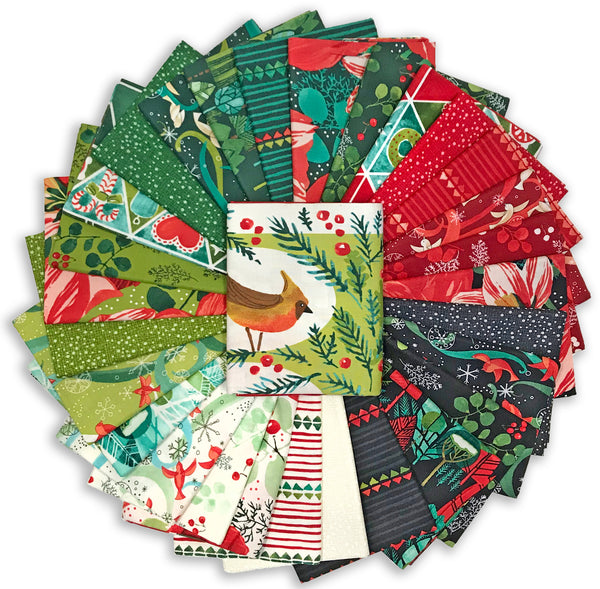 Moda Pre-Cut 29 Piece Fat Quarter Bundle With 24" Panel - Winterly