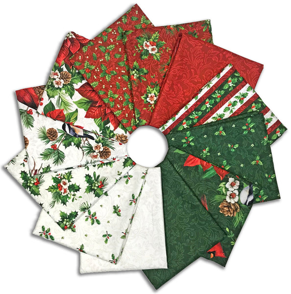 Northcott Pre-Cut 12 Piece Fat Quarter Bundle - Yuletide Traditions