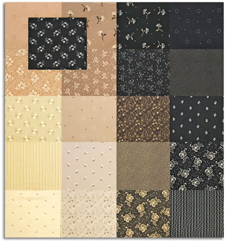 Windham Pre-Cut 21 Piece Fat Quarter Bundle - FATQCIRO X - Circa: Onyx