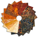 Matt's Hand-Cut Hoffman Batiks Pre-Cut 19 Piece Fat Quarter Bundle - Autumn Sunsets