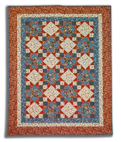 Kings Crown 69 x 52.5" Fully Finished Sample Quilt - Northcott - Farmhouse Sampler