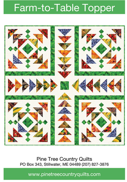 Farm-to-Table-Topper – Pine Tree Country Quilts Muster – digitaler Download