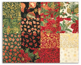 Jordan Fabrics Pre-Cut 16 Piece Fat Quarter Bundle - Christmas Blossom - Multi