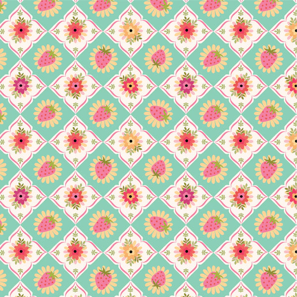 Poppie Cotton Calico Cowgirls CW24826 Feeling Quilty Mint By The Yard