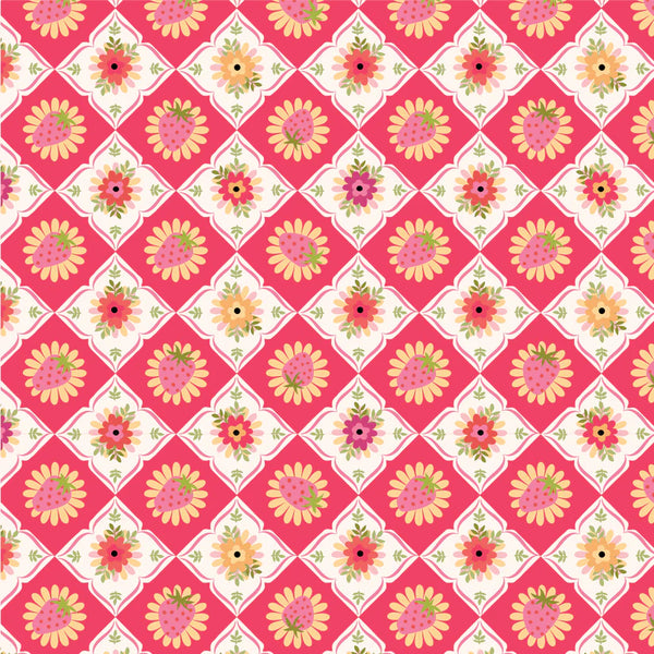Poppie Cotton Calico Cowgirls CW24827 Feeling Quilty Pink By The Yard
