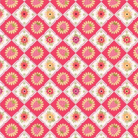 Poppie Cotton Calico Cowgirls CW24827 Feeling Quilty Pink By The Yard