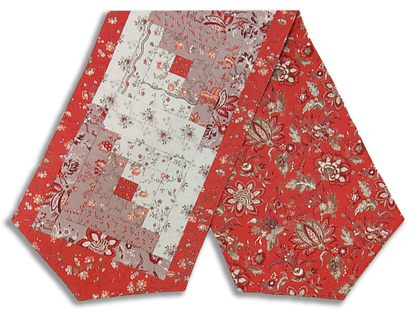 Fully FINISHED Log Cabin Table Runner - Moda - Fleur De Paris - Lavender