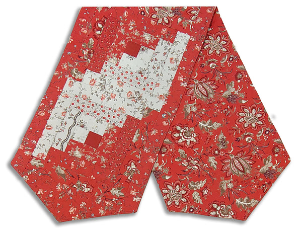 Fully FINISHED Log Cabin Table Runner - Moda - Fleur De Paris - Garance